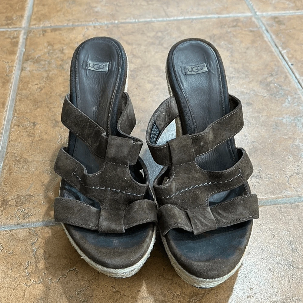 Zeppe espadrillas Ugg Tawnie in camoscio marrone taglia 9