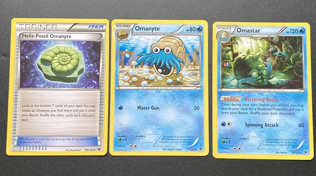 Pokémon TCG - Fates Collide Omanyte 17/124 Omastar & Helix Fossil