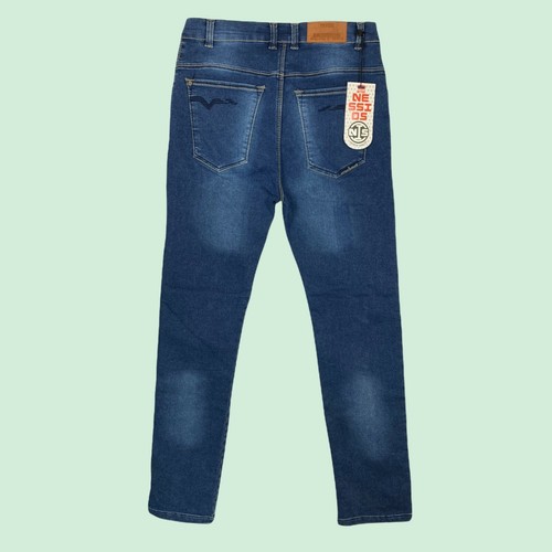 Mens Slim Straight Jeans 38 (30x32) Mens Mid Rise Blue Medium Wash NWT Nessios - Picture 3 of 12