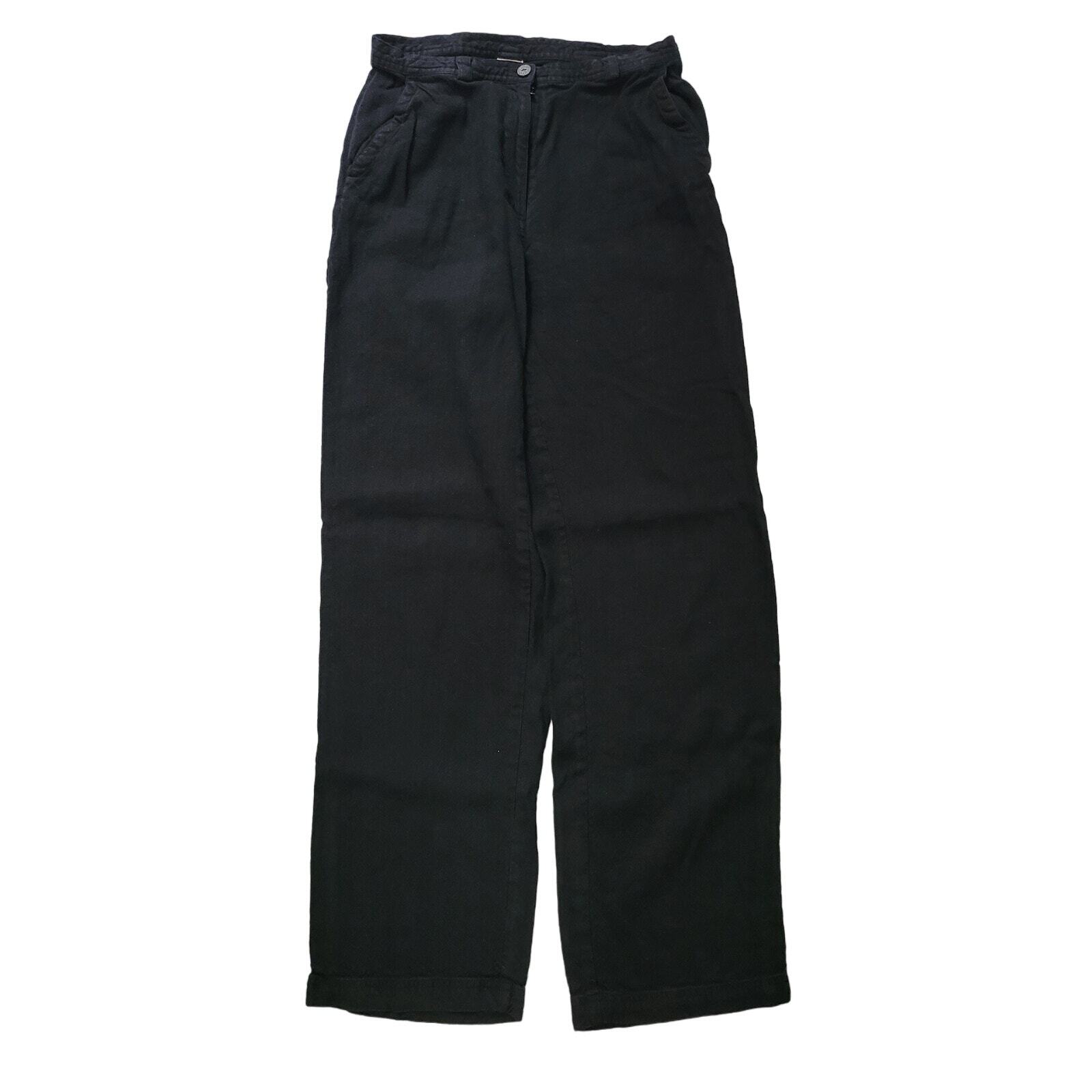 J. Jill Size 6 Black Linen Blend Straight Leg Casual Pants Summer Beach Vacation