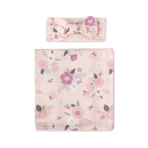 2pcs Newborn Baby Cute Floral Animal Swaddle Wrap Receiving Blanket with Hat Set - Afbeelding 19 van 26