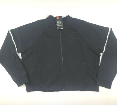 Under Armour Womens Large Black Unstoppable Double Knit Full Zip Bomber  Jacket