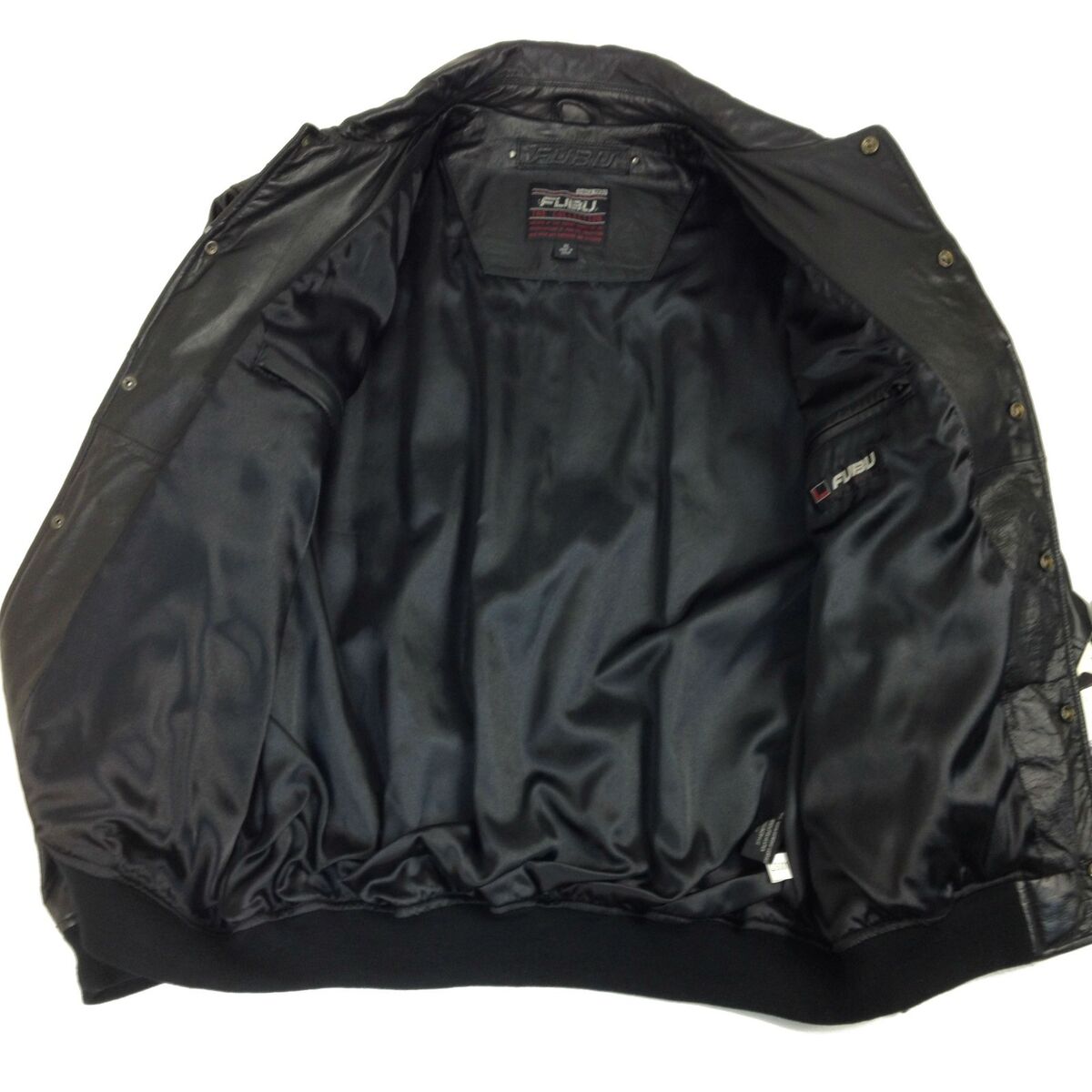 Vintage FUBU, MEN'S COWHIDE LEATHER BOMBER JACKET, F99001 Vintage FUBU, MEN'S COWHIDE LEATHER BOMBER JACKET, F99001