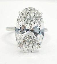 5.00 Ct D VS1 Oval Lab Grown Diamond Ring Set in Platinum IGI Certified