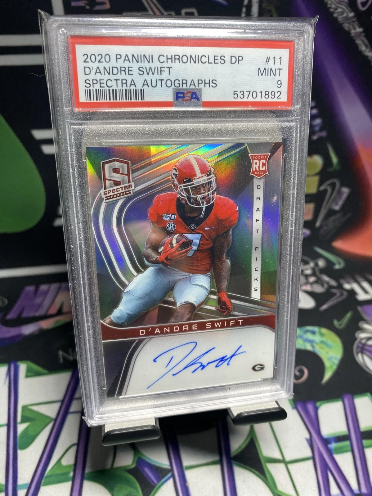 D'Andre Swift Panini Chronicles Draft Picks Spectra Autographs #11 Base