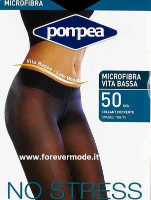 Collant Donna Collant Pompea Microfibra 50 Den Pompea Calze Nere