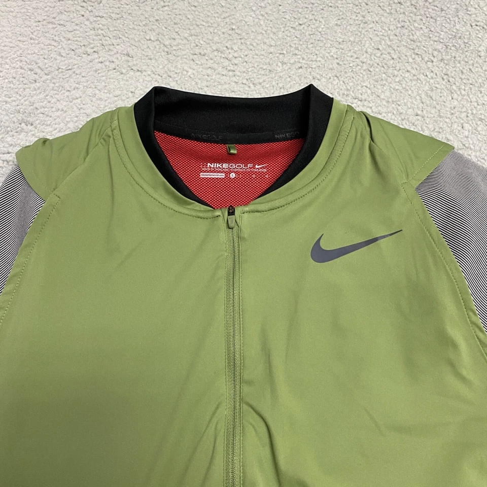 Chaqueta Nike Aerolayer Para Hombres Grande Verde Zonificado Cuello Hoja Golf Rendimiento Usada en Excelente Condición Foto 2 de 4