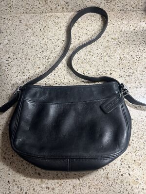 Vintage 1990 Coach M8D:6000 USA Black Saddle Leather