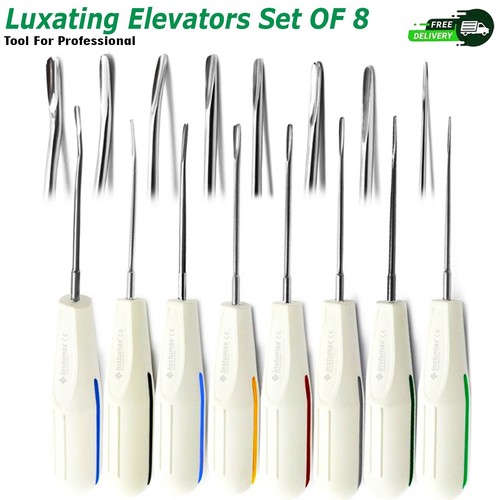 Dental Luxating Elevators Root Elevators Luxation Oral Surgery Extraction 8 Pcs - Picture 11 of 11