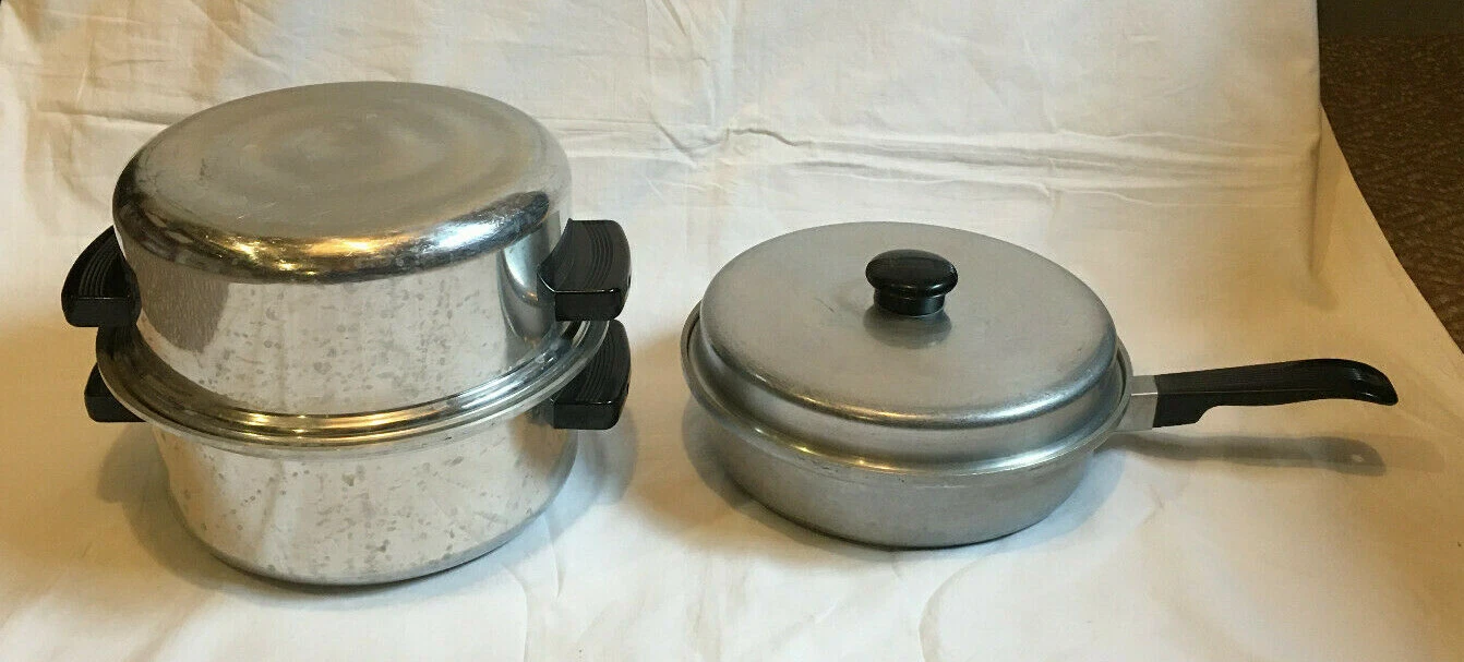 Vtg Kitchen Craft Cookware 4 qt Dutch oven 10.5" skillet dome lid inserts 2241