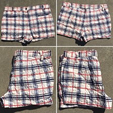 Vintage Plaid Shorts Sz 13 33  Waist 11 1/4  Rise Talon Zipper Short