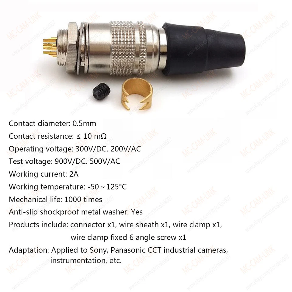 HR10A-10P-12P/S Hirose 10pin 12 pin Industrial Plug for CCD CCXC-12P DXC Camera - Image 4 of 4