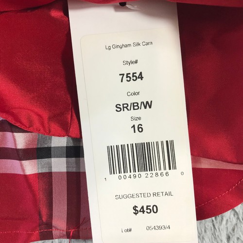 NINA MCLEMORE Jacket Womens 16 Silk Gingham Check Red Black Shirt Jacket $ 450 - Picture 3 of 9