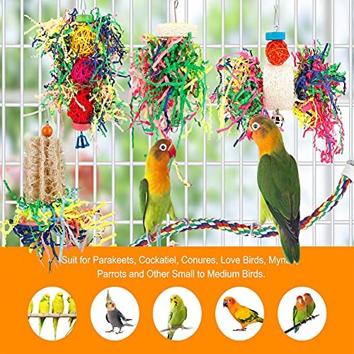 Bird Toys Bird Shredding Foraging Toys Parakeet Toy Chewing Without Rope Perch - Picture 4 of 6