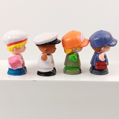 Fisher Price Little People Figures Lot of 4 City Workers Mailman Garbage Chef - Picture 5 of 12