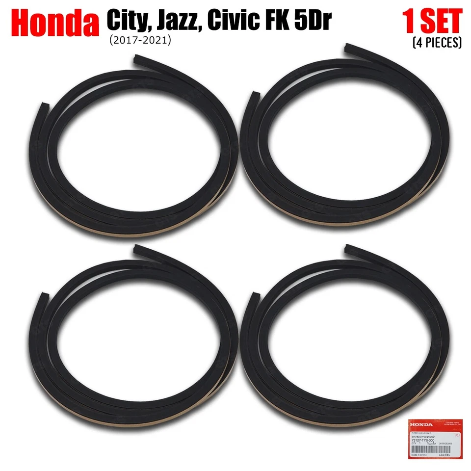 For Honda City Jazz Civic FK 2017 - '21 Set Front Rubber Windshield Dam - Image 4 of 4