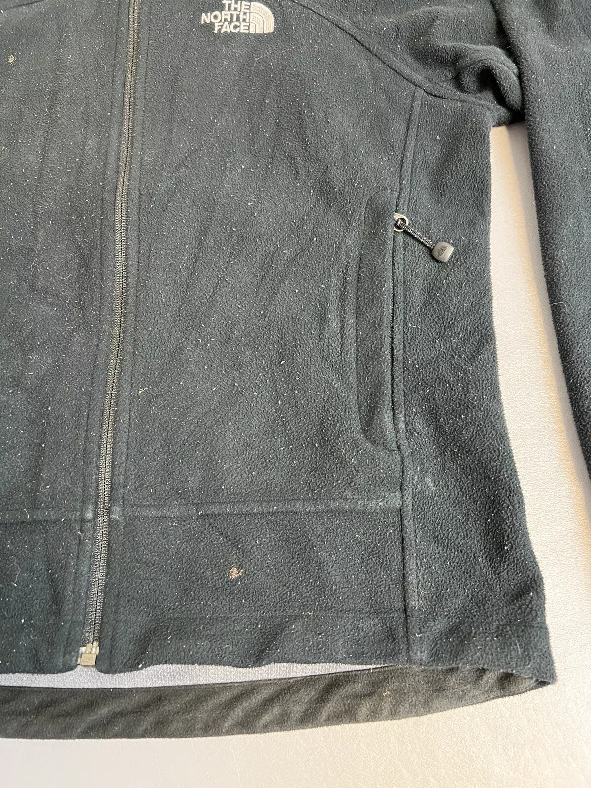 north-face windwall fleece full zip pockets logo jacket