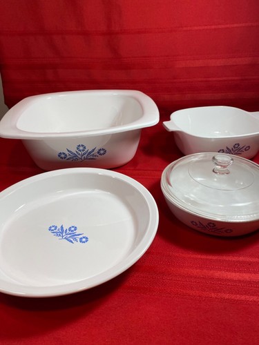 4 Vtg Corning Ware Blue Cornflower 4 Qt. Dutch Oven, 1.5 Qt., 1 Pint,& Pie Plate - Picture 22 of 22
