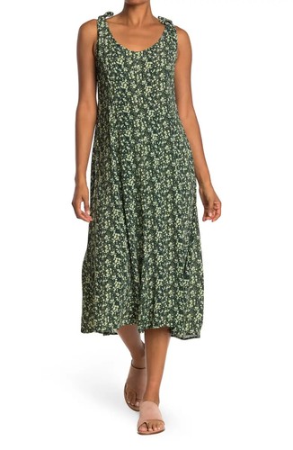 Faherty Women's Green Cobain Floral Midi Madeira Dress Size Small NWT - 第 1/3 張圖片