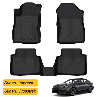 Floor Mats Liners For 2024-2025 Subaru Crosstrek Impreza TPE Rubber All Weather