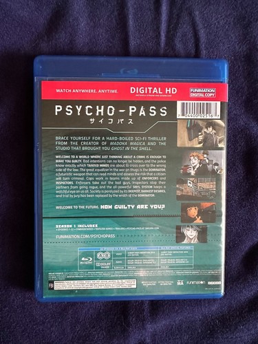 Psycho Pass Season 1 Anime BluRay Episodes 1-21 Funimation - Foto 2 di 2