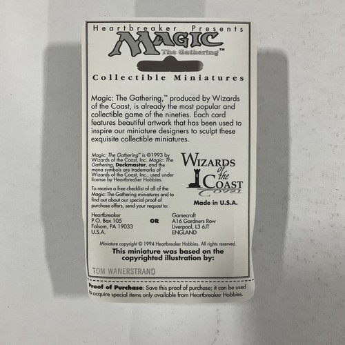 Magic The Gathering Pewter Miniatures Samite Healer 9108 Heartbreak 1993 Sealed - Picture 2 of 2
