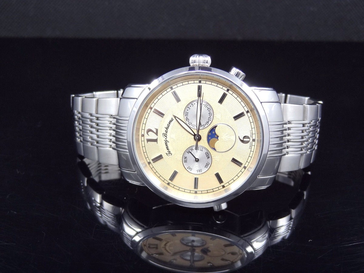 Thomas SG300 ビザール　ヴィンテージ Tommy Bahama TB3034 Silver Island Classic Pinapple Dial Moon Phase