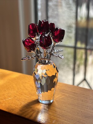 Swarovski Crystal Memories - Red Roses Rhodium 627098 New in