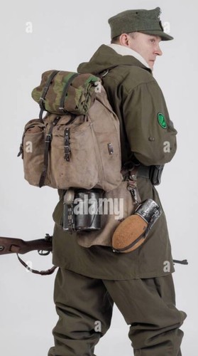 Militaria WW2 Sac Allemand Jager Wehrmacht 6Ème Armée Heeresgruppe Pas De Casque - 第 4/14 張圖片