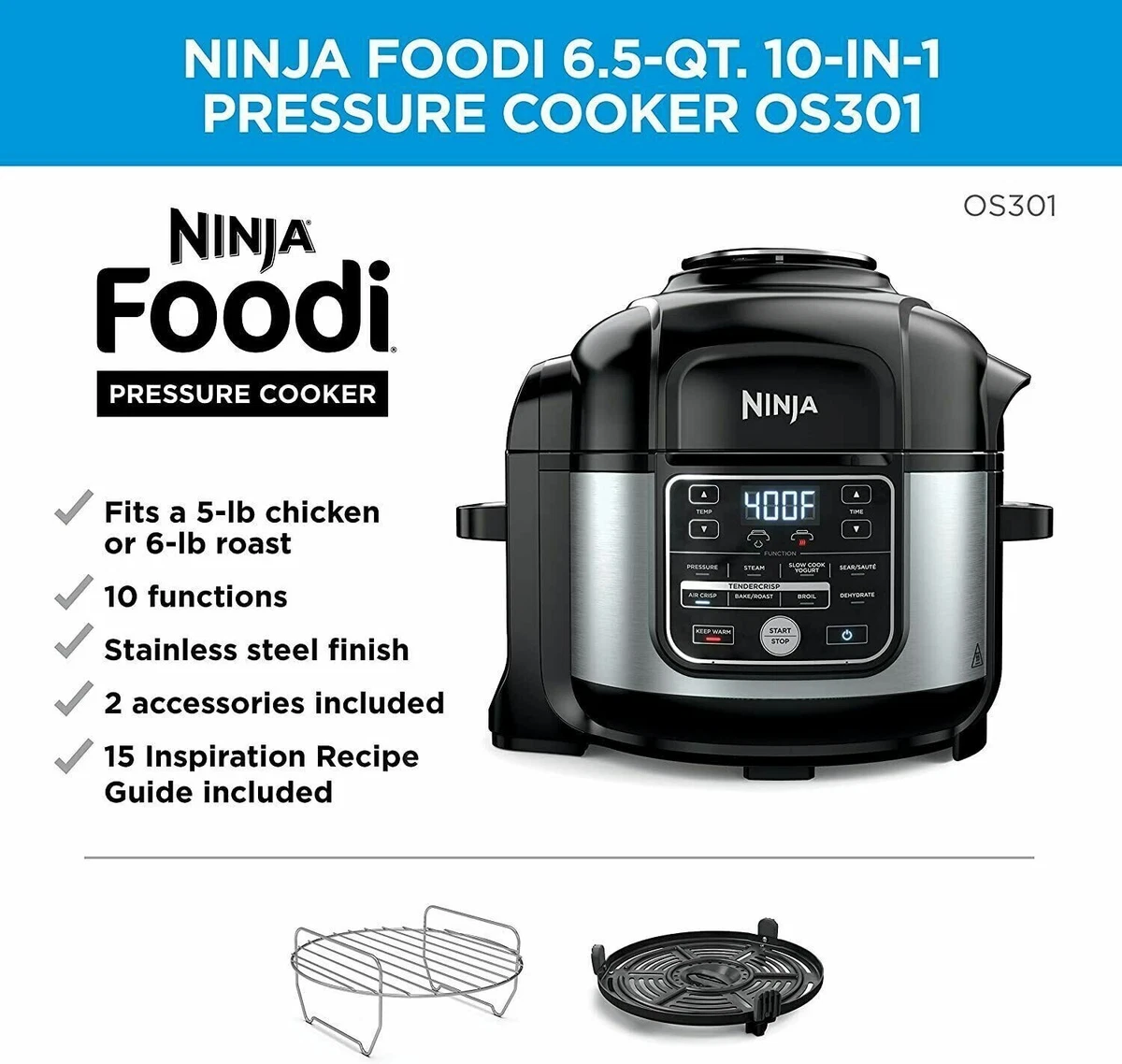 Ninja Foodi 6.5 qt. Pressure Cooker with TenderCrisp