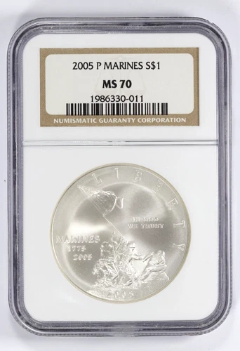 2005-P Marines $1 Commemorative Silver Dollar NGC MS70