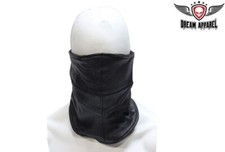 Black Premium Leather Motorcycle Touring Fashion Face Mask