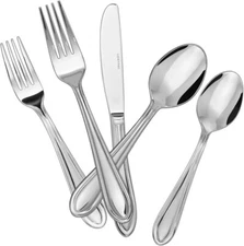 LIDEYING Gleam Silverware Set, Cutlery Set with Spoons and Forks, 18/0 Stainless