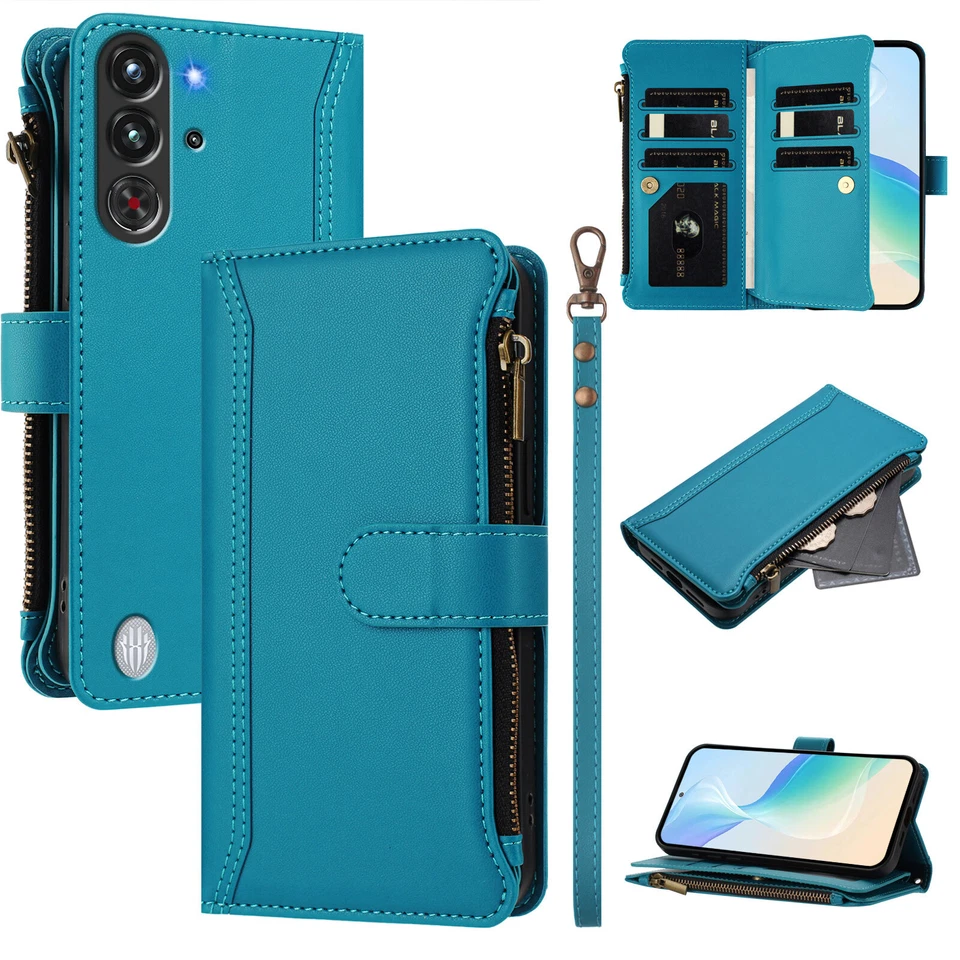For ZTE nubia RedMagic 10SPro+ Flip Leather Wallet 9 Card Slots Stand Case Cover - Image 3 of 4