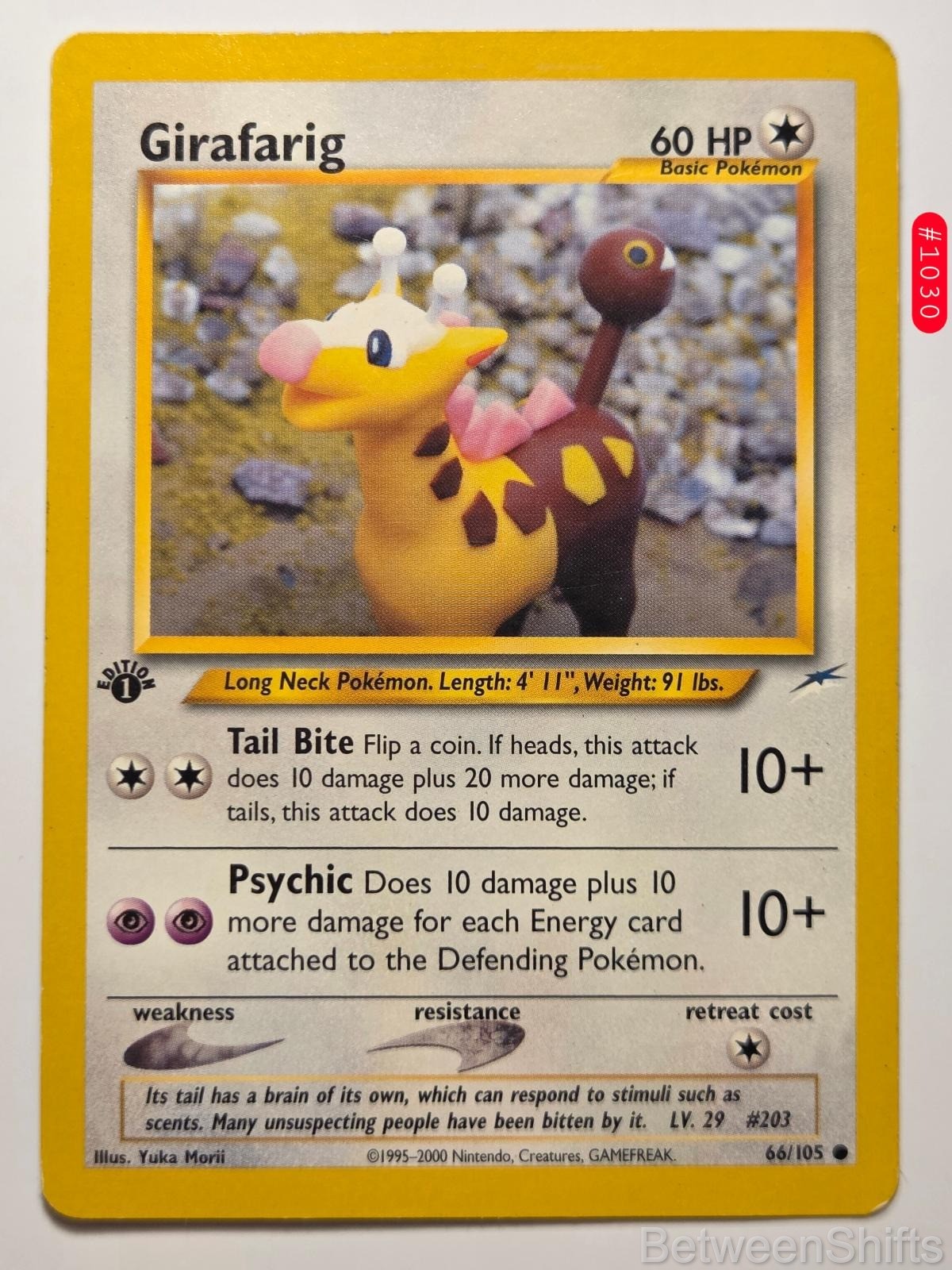 GIRAFARIG 66/105 COMMON NEO DESTINY POKEMON 1ST EDITION MP