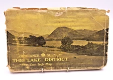 Ordnance Survey Cloth Map of the The Lake District Vintage First Published 1948