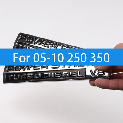 #ad 2pc Chrome Black For 05 10 Power Stroke Turbo Diesel V8 Door Fender Emblem Decal $22.88