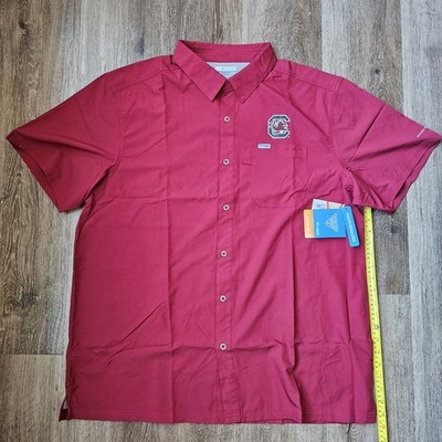Columbia PFG Garnet South Carolina Gamecocks Slack Tide Camp Button-Up Shirt