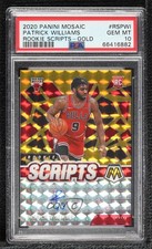 2020-21 Mosaic Rookie Scripts Gold Prizm Patrick Williams PSA 10 GEM MT Auto RC