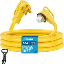 50 Amp Generator Extension Cord, 10FT 50 Amp RV Extension Cord with Twist Lock,