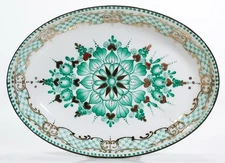 Vintage Hand Painted Enamel ARTA Austria Small Oval Dish Trinket Dish