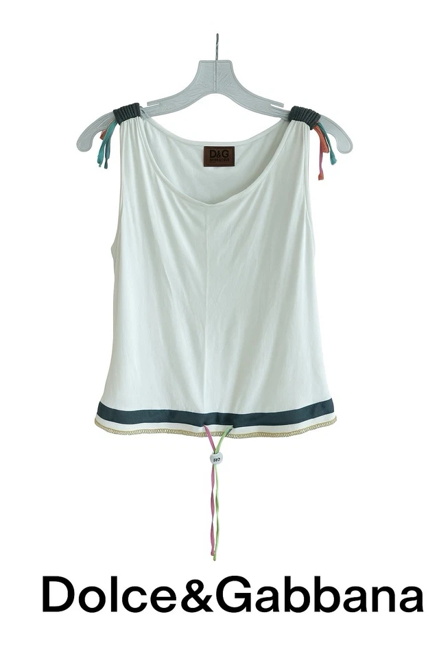 Camiseta sin mangas vintage D&G Dolce & Gabbana Beachwear para mujer talla IT 2 / US 34 Foto 2 de 4