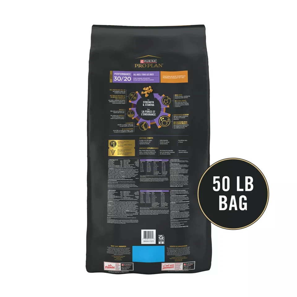 Comida para perros Purina Pro Plan Sport Performance 30/20 pollo y alta proteína, 50 lb Foto 2 de 4