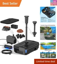 Complete Pond Filter Fountain Kit with 660 GPH Pump for Ponds up to 2000 Gallons