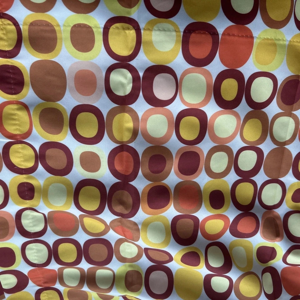 Mod Estilo Retro MCM Cortinas Barra Panel Superior 28 X 84 X 2 Naranja Multi Círculo Forrado Foto 2 de 4