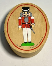 1983 Lynn Gates Hand Painted Wooden Christmas Pantry Box