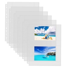 Heavy Duty 4x6 Photo Sleeves 2 Pocket Pack for 3 Ring Binder Picture Sleeves