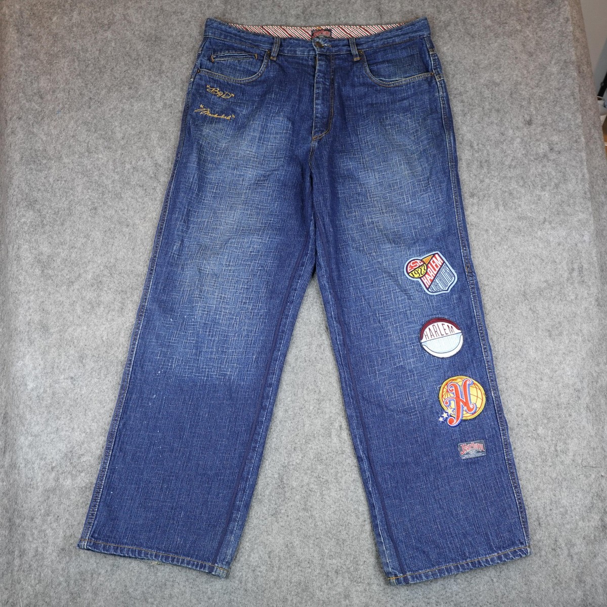 Vintage FUBU Jeans Mens 40x34 Blue Denim Harlem Globetrotters