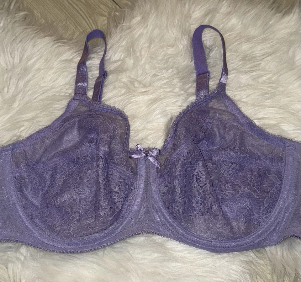 Wacoal 855186 ретро шик бюстгальтер на косточках без подкладки чистый кружева женщин 40C фиолетовый - Изображение 3 из 4