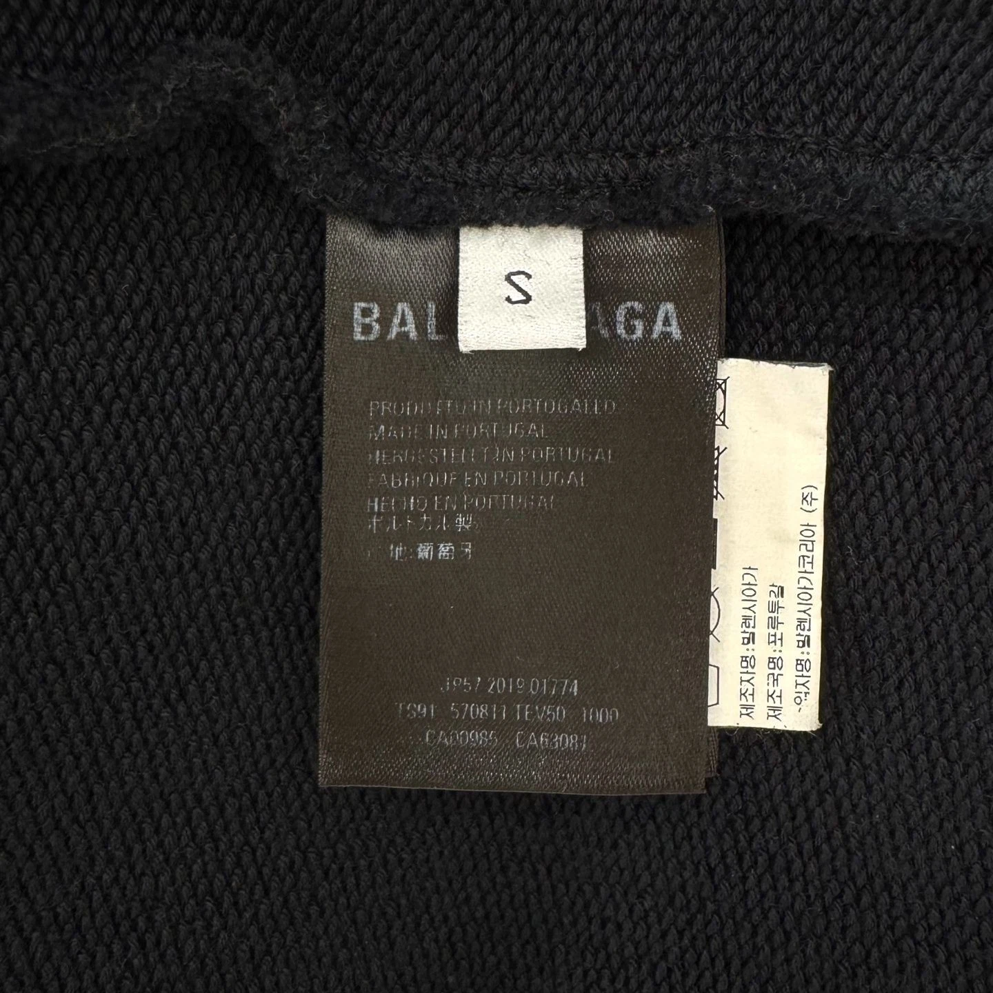 Balenciaga Laurel Rainbow felpa con cappuccio oversize nera 124453352